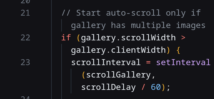 oboobotenefiok's tweet image. Ensures gallery scrolls ONLY when there are "more than one(or more)"  images(depending on screen size).
... otherwise no scroll...
-JavaScript