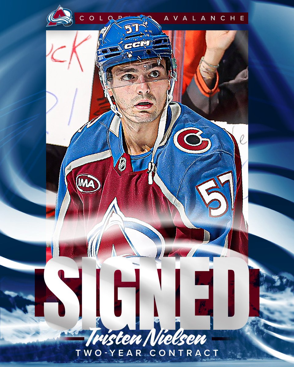 Avalanche's tweet photo. We have signed forward Tristen Nielsen to a two-year contract through the 2026-27 season. https://t.co/YwBvdkSjcI