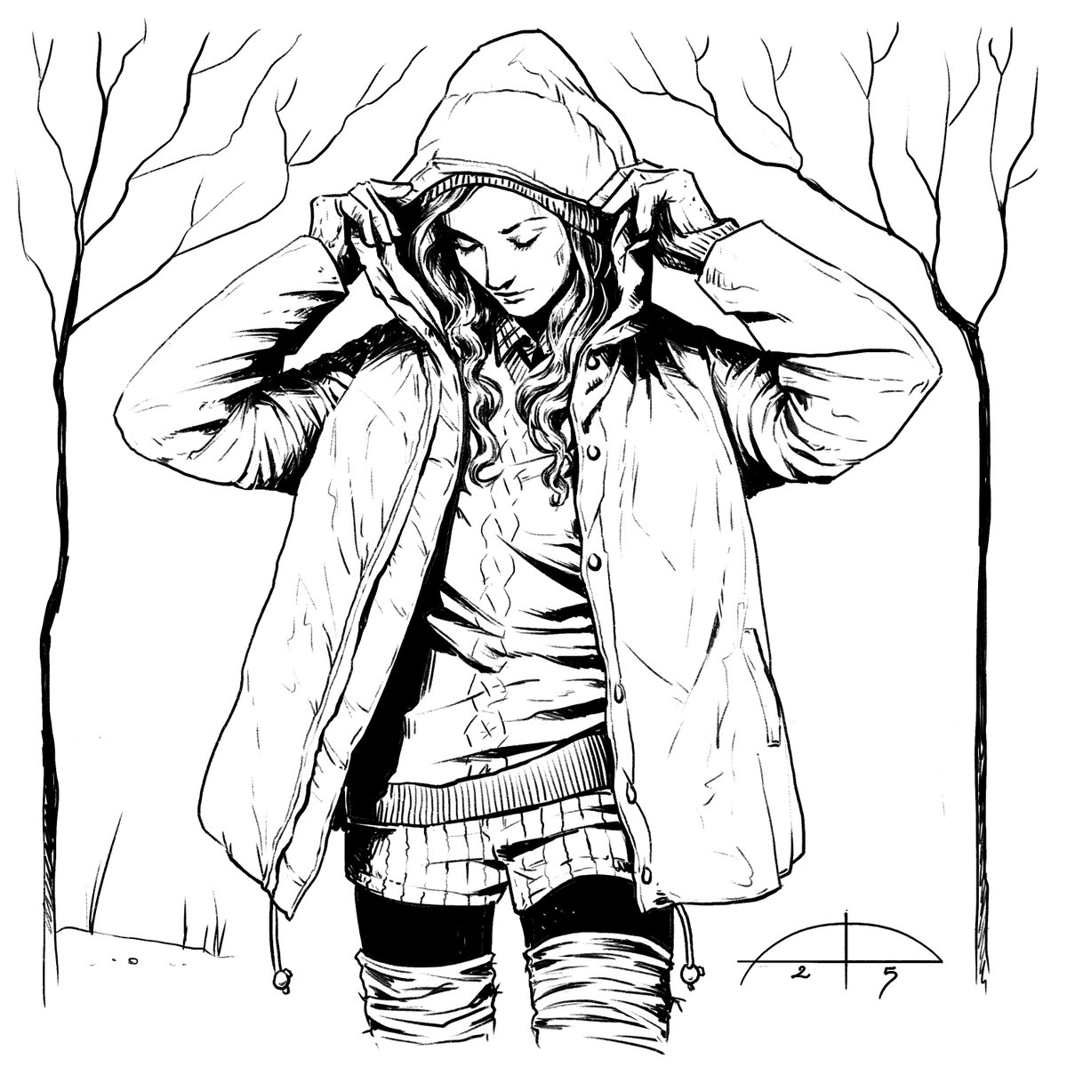 Day 27, prompt: "Onion". In Italian, we say "vestirsi a cipolla", to "dress like an onion"  layer after layer, each one a small defence against the cold (or the world).
#inktober #inktober2025 #onion