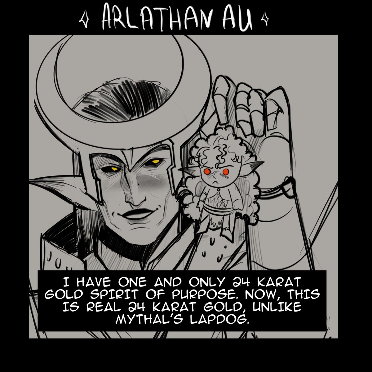 i love my silly little arlathan au 🥹🎀 (elgar'nan is not doing great with his spirit being corrupted but who we are to tell him....) 

#elgarook #dragonage