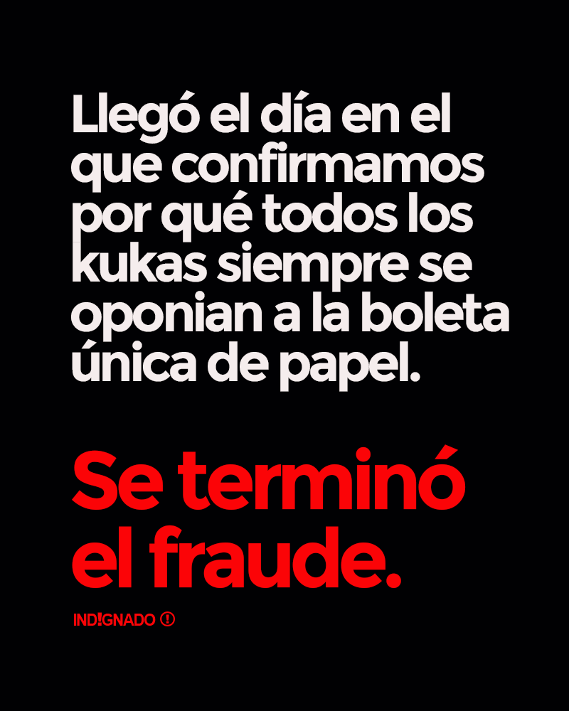 <a href="/ClaudiFerreira_/">Claudia Ferreira</a> Hacían votar a los muertos, cortaban la luz en el recuento de votos, cambiaban colegios a último momento, no reponían boletas, se llevaban las urnas al baño y votaban dni´s duplicados. 
Ya lo creo que hubo FRAUDE, pero TODO DE USTEDES.
No era magia, era trampa. 
Toca llorarlo!