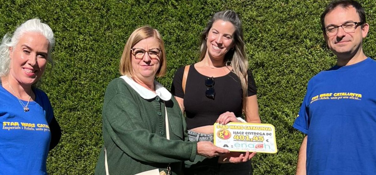 Una vegada més hem fet una gran donació a @enachasociacion. 
Gràcies a tothom que ha participat i participa en aquesta lluita! 

#starwarscatalunya #cosplay #rebelsiimperialsunitsperunabonacausa #charity #solidaritat #solidaridad #starwarsfans #starwarsdaily #starwars #ENACH