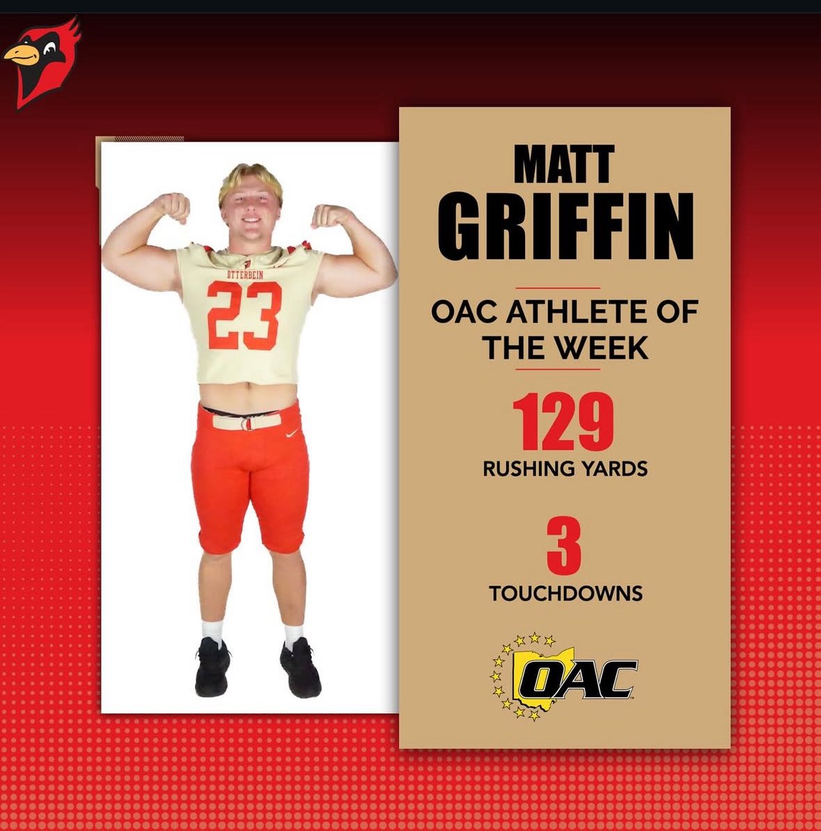 Otterbein University Football tweet media