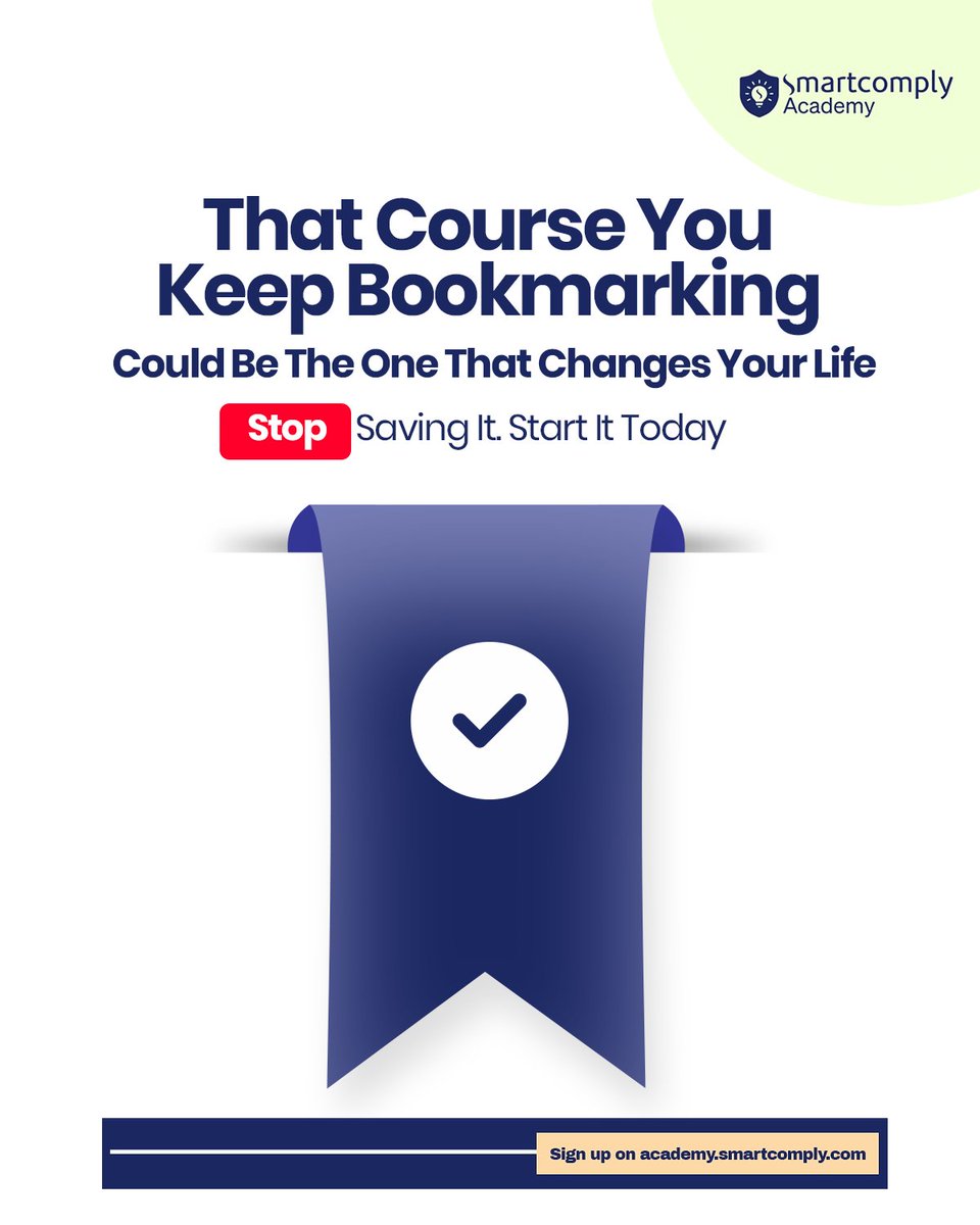 smart_c_academy's tweet image. Stop waiting for the “perfect time”
start today with Smartcomply Academy.
➡ Enroll now at academy.smartcomply.com
📞 08183714383 | 08133262024
📧 cs@smartcomply.com
 | support@smartcomply.com