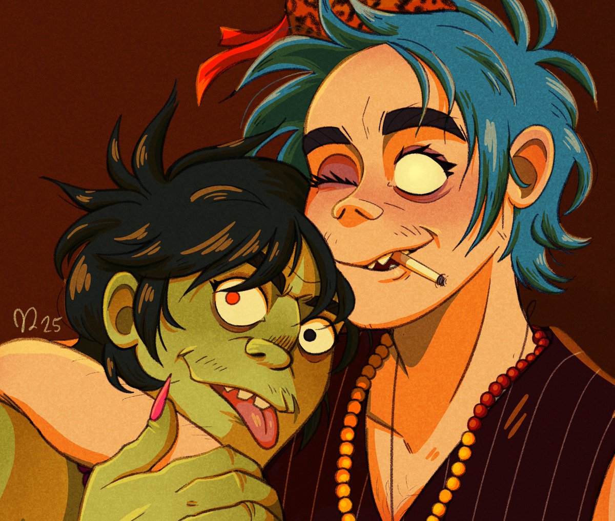 ggabbaghoull's tweet image. smoke break on set #2doc #gorillaz #themountain