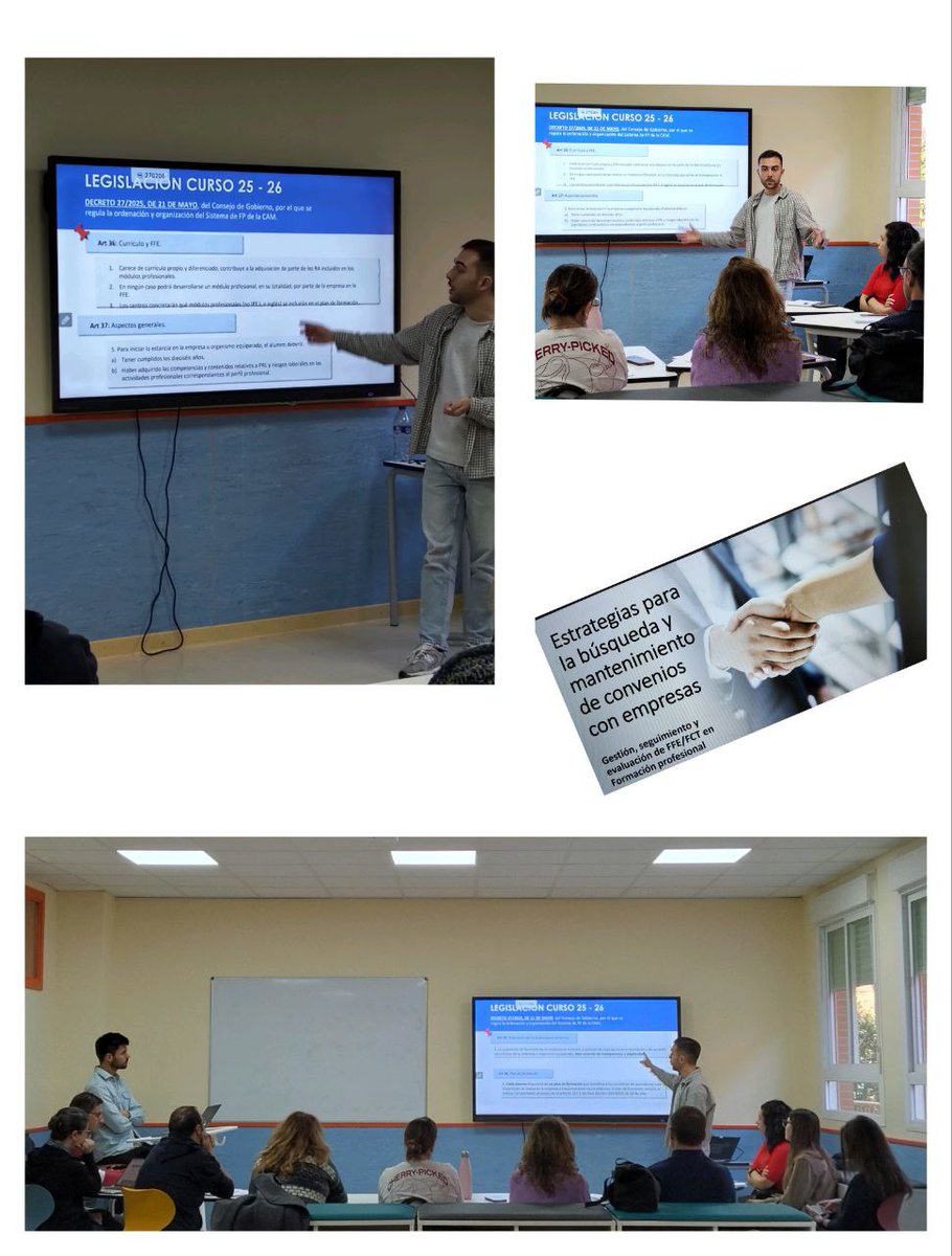 🔆 Semana de la Innovación y Formación en FP 

En el IES Gonzalo Anes, los profesores aprenden la gestión eficaz de la FFE en el curso "Gestión, seguimiento y evaluación de la FFE/FCT en Formación Profesional".
#ISMIE #IF_CMadrid