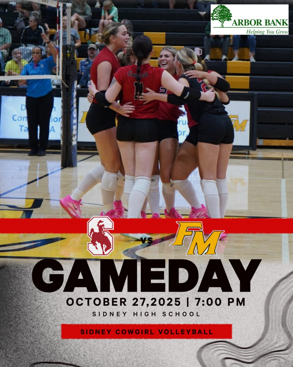 Your last chance to watch the Sidney Cowgirls at home this season.  7:00 PM Regional Semifinal Volleyball vs Fremont-Mills.  Go Cowgirls!