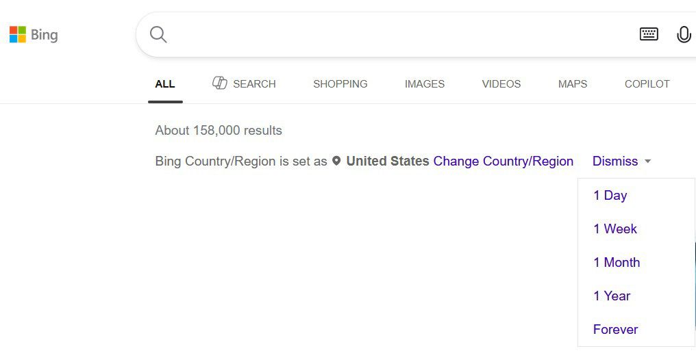 rustybrick's tweet image. ICYMI: Bing Search tests country/region selector  seroundtable.com/bing-country-r…