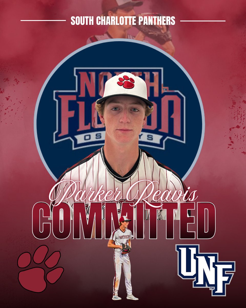 PanthersProgram's tweet image. Congratulations to 26’ @ParkerReavis03 on his commitment to the University of North Florida
Parker is a RHP with a serious feel to pitch, had some dominant outings for the Panthers 🔥.
#SCPDUDES || @OspreyBSB || #SWOOP