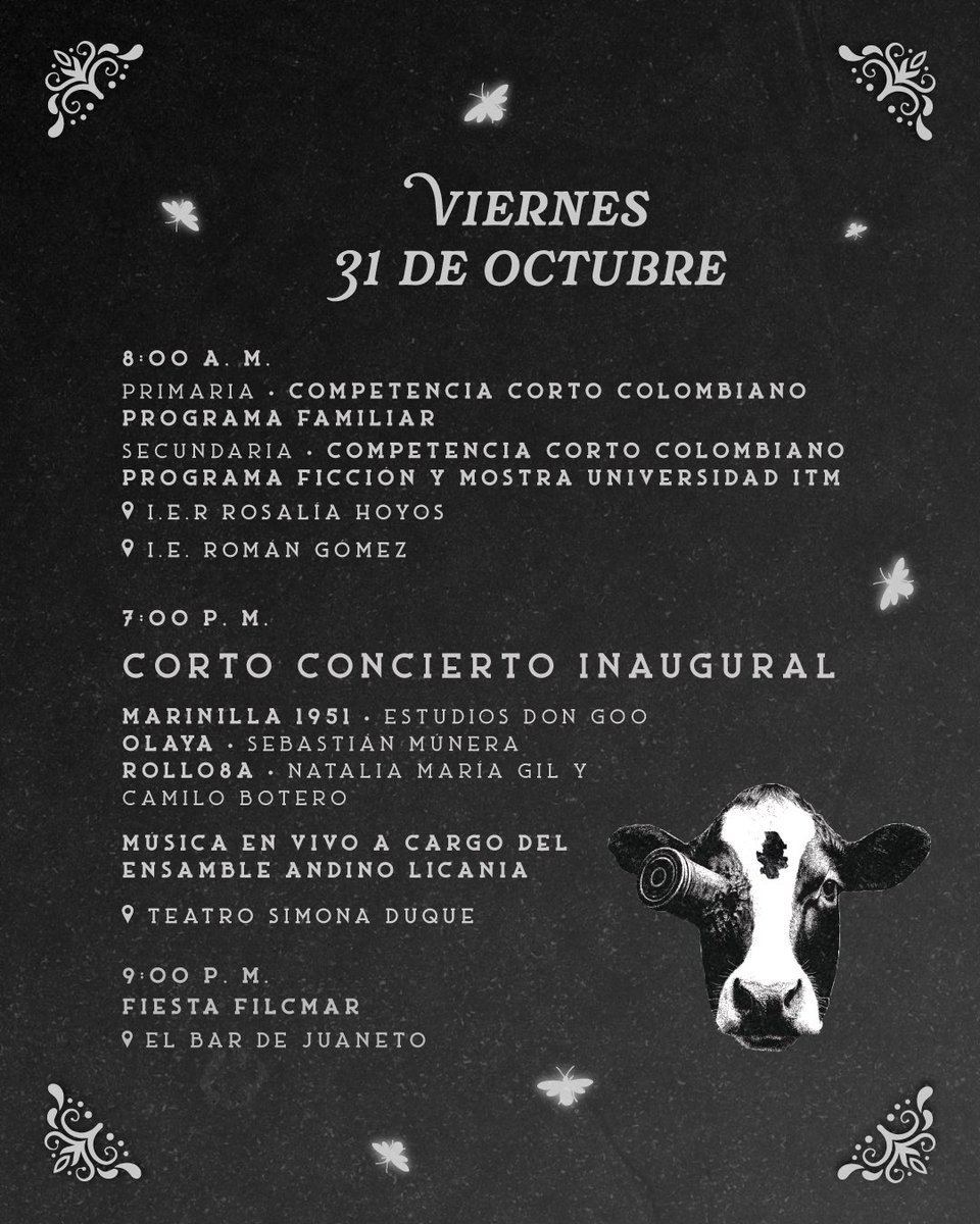 filcmar_'s tweet photo. Iniciamos la semana con la programación oficial del 7º Festival de cine de Marinilla FILCMAR. 💡🎥🌟

¡Los esperamos todos! 

📍El séptimo Festival de Cine de Marinilla es un evento cinematográfico apoyado por la Alcaldía de Marinilla @mmarinilla y por @Comfama https://t.co/ogzXISoRGU