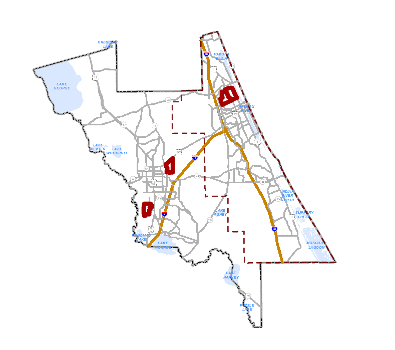 VCMosquito's tweet photo. Based on surveillance data, Mosquito Control will have Four ULV trucks operating in the Orange city, Deland and Holly hill areas after sunset (10/27) and before sunrise (10/28), weather permitting. View the treatment areas here: https://t.co/GNDXnZFFR6 https://t.co/VSN1p9ZCUu