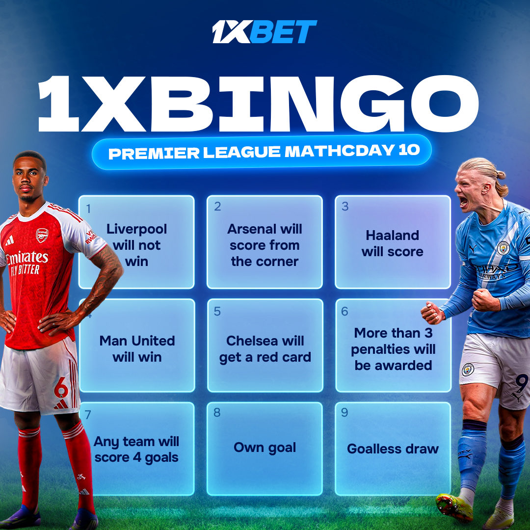 Let's play 1xBingo! 🏴󠁧󠁢󠁥󠁮󠁧󠁿

The 10th round of the Premier League is coming up next weekend!

Make your picks, find the odds for this event on the 1xBet and write them in the comments

5 lucky winners who guess the correct outcomes will receive a promo

Link here ➡️