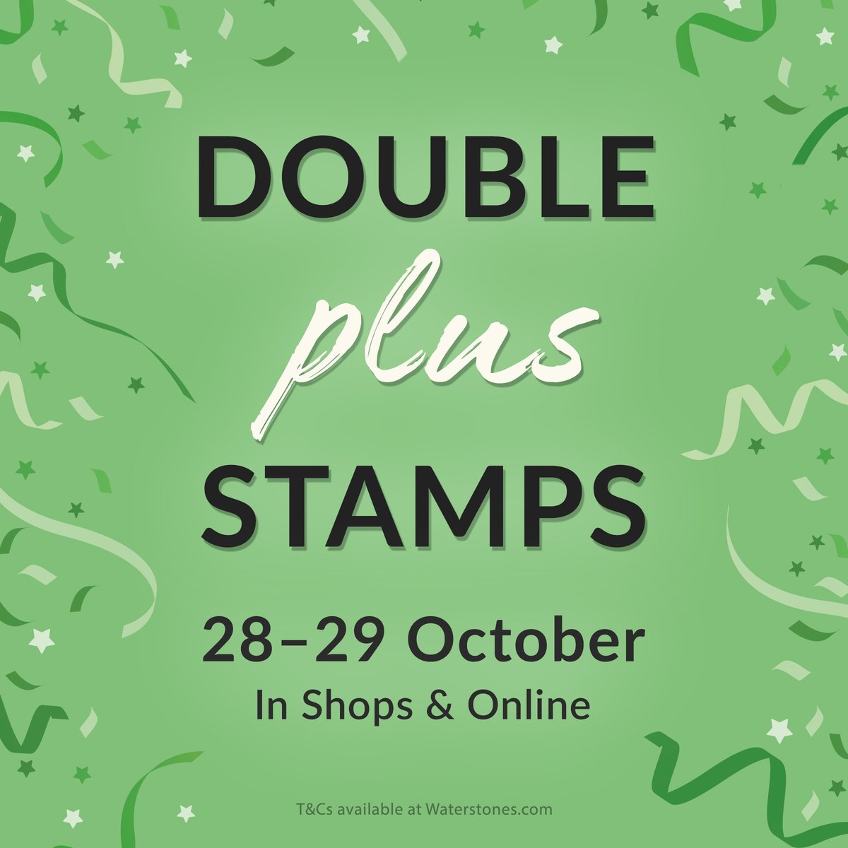 Time to move that wish list into your basket because DOUBLE PLUS STAMPS are back until midnight tomorrow! 🤪

Not a Plus member? Sign up here for free: waterstones.com/plus 📚
