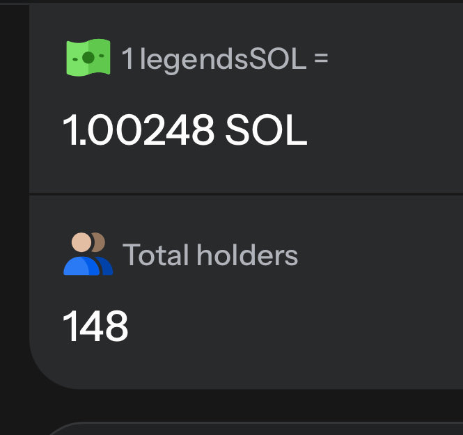 We launched our <a href="/sanctumso/">Sanctum ☁️</a> LST yesterday, and <a href="/legendsdotfun/">legends.fun</a> has already been able to get 148 holders

I think people want to stake to back their favorite <a href="/solana/">Solana</a> products 

Let’s find out once we enable backing for all the products 🔥