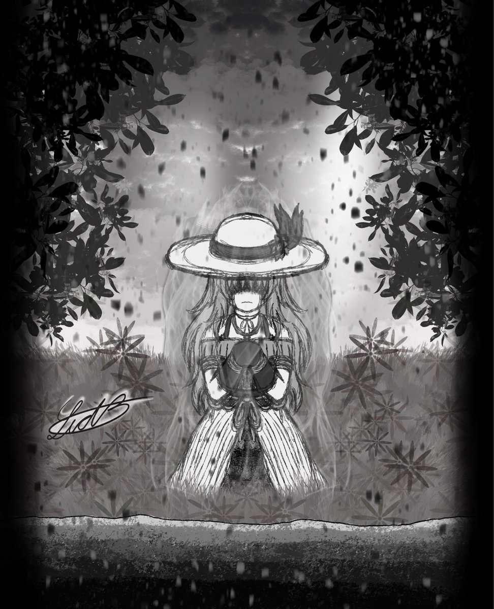 Dibujo de grises de lore 
“Meditacion melancólica”
#art #Procreate #ocart