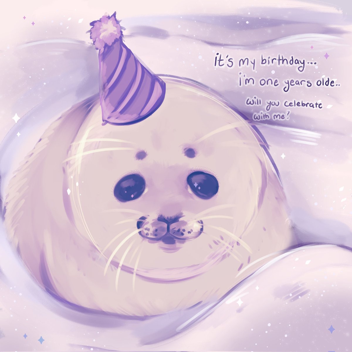 little seal drawing I did to practice new csp brushes :3 it's his birthday 

#seal #sealtwt