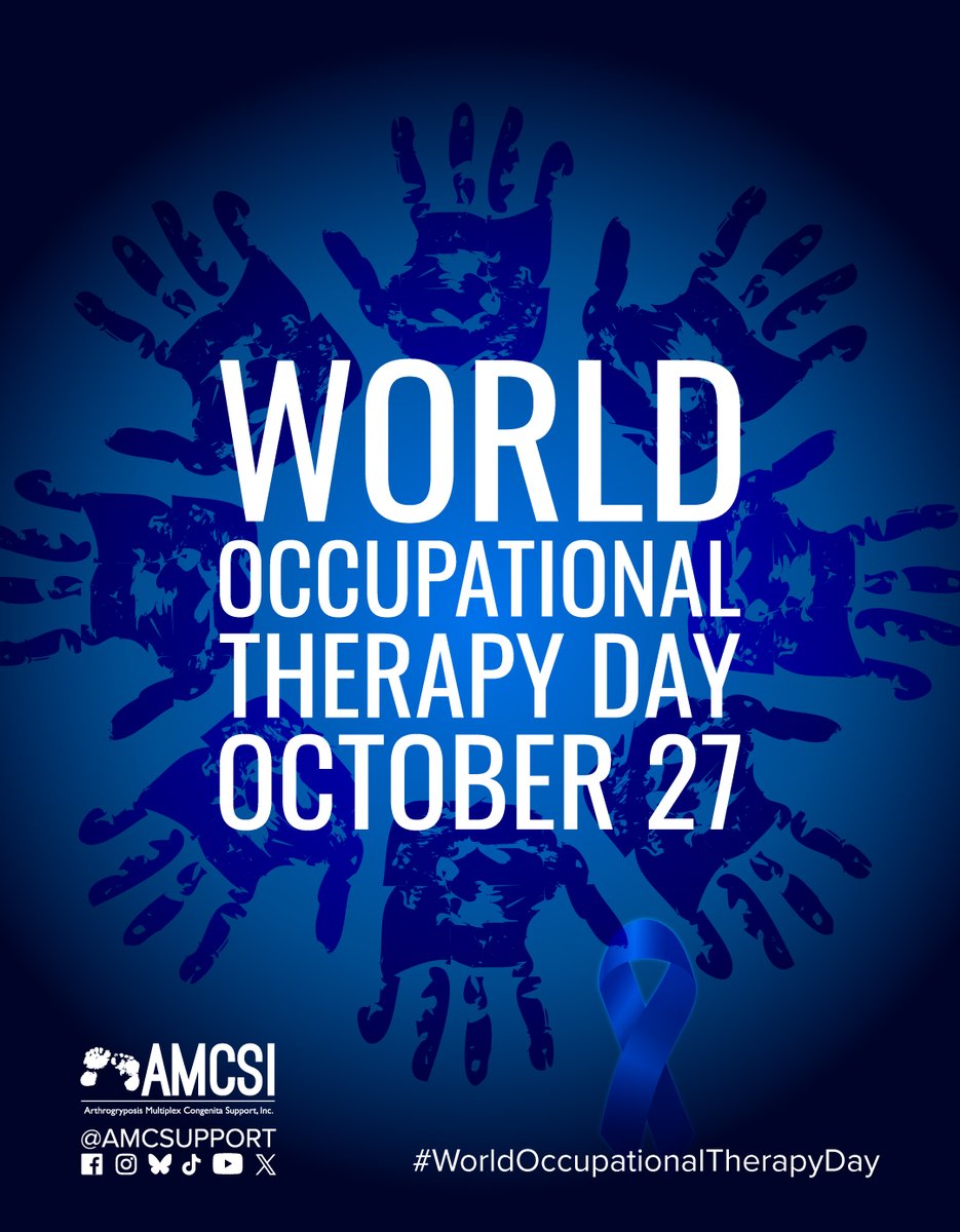 amcsupport's tweet image. 💙 Today we celebrate #WorldOTDay!

For the AMC community, occupational therapy empowers independence, creativity &amp;amp; confidence every day.

Thank you to all OT specialists for helping our AMC community thrive! 🌍🙌

#OccupationalTherapy #Arthrogryposis #AMCSI #AMCstrong