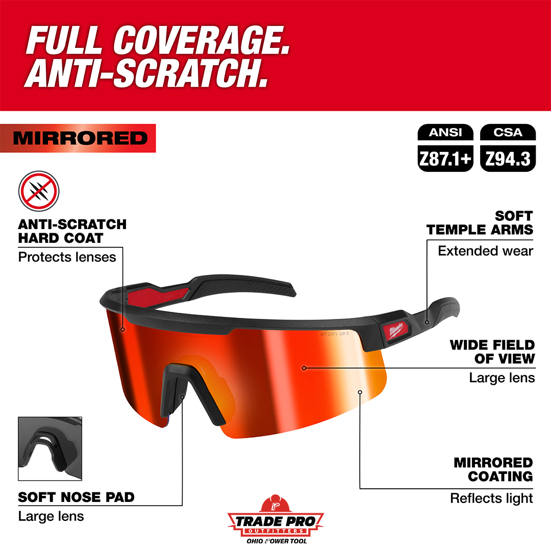 OhioPowerTool's tweet image. The NEW @MilwaukeeTool&apos;s Wrap Around Safety Glasses (48-73-2506), for $44.97, are built for real-world wear, tough, clear, and comfortable. Red Anti-Scratch Lens. ANSI Z87+.
Shop Now: ohiopowertool.com/milwaukee-tool…
...
#MilwaukeeTool #OhioPowerTool #SafetyGear #WeKnowTools