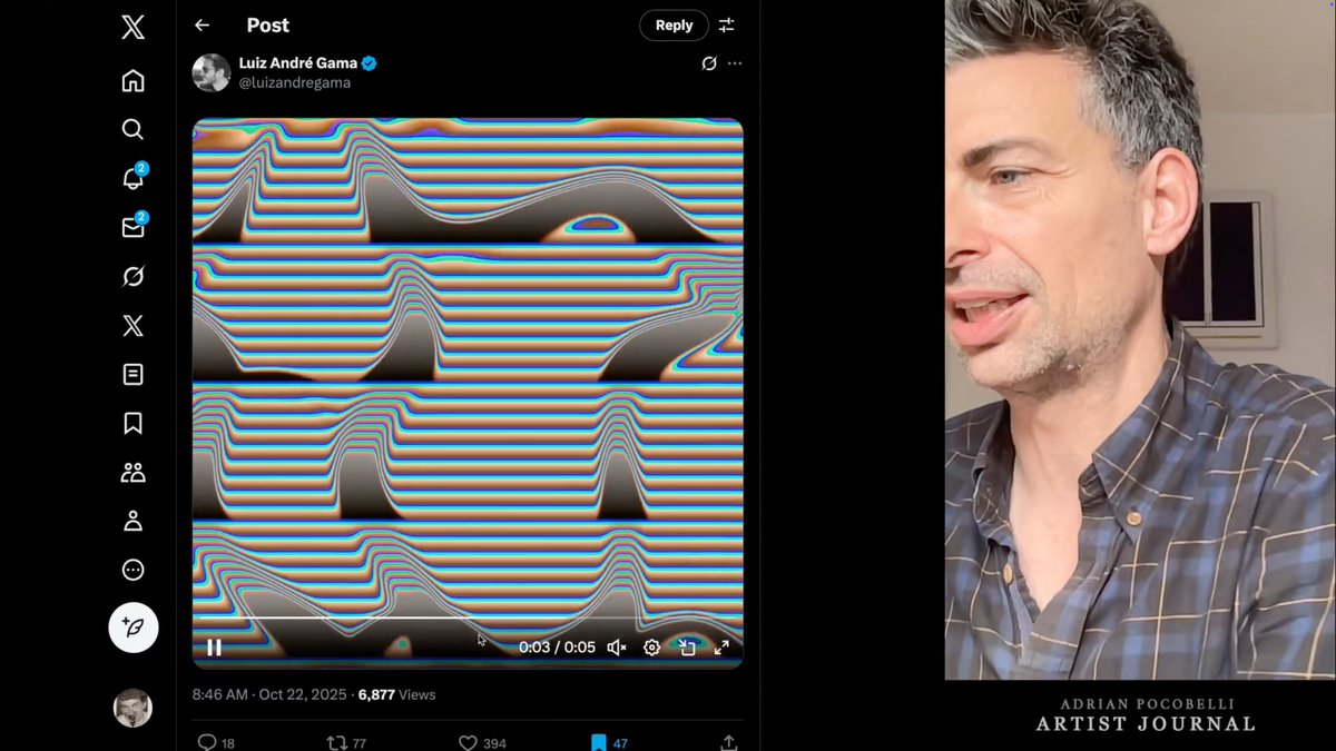 Glad to see my piece "Curves Under Lines" on <a href="/pocobelli/">pocobelli</a> Artist Journal  😊👌🩵🩵 Thank you, Poco.
>> youtube.com/watch?v=DTcoDk…