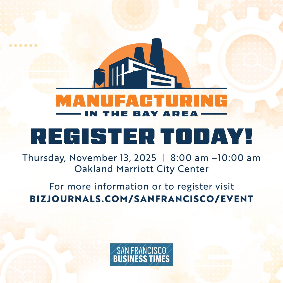 ManexConsulting's tweet image. What does it take to succeed as a manufacturer in the Bay Area?

Join Manex at the @SFBusinessTimes Manufacturing in the Bay Area on Thursday, November 13, 8 - 10 a.m.

manexconsulting.com/event/sfbt-man…

#Manufacturing #BayArea #industrytrends