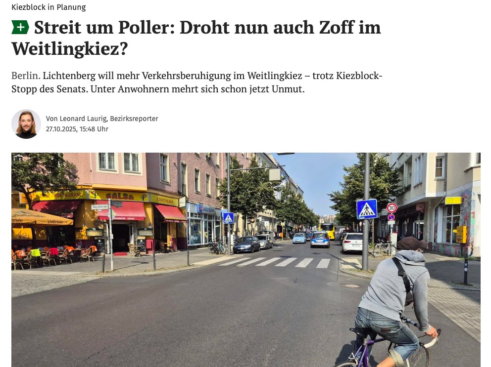 Bürgerbeteiligung wieder nur für Leute, die es zufällig online entdecken. Im Kiez wohnen müssen sie auch nicht. Und wenn eine einzelne Person 10 Vorschläge einreicht (wie bereits geschehen), dann werden trotzdem "alle Anwohner berücksichtigt". morgenpost.de/bezirke/lichte…