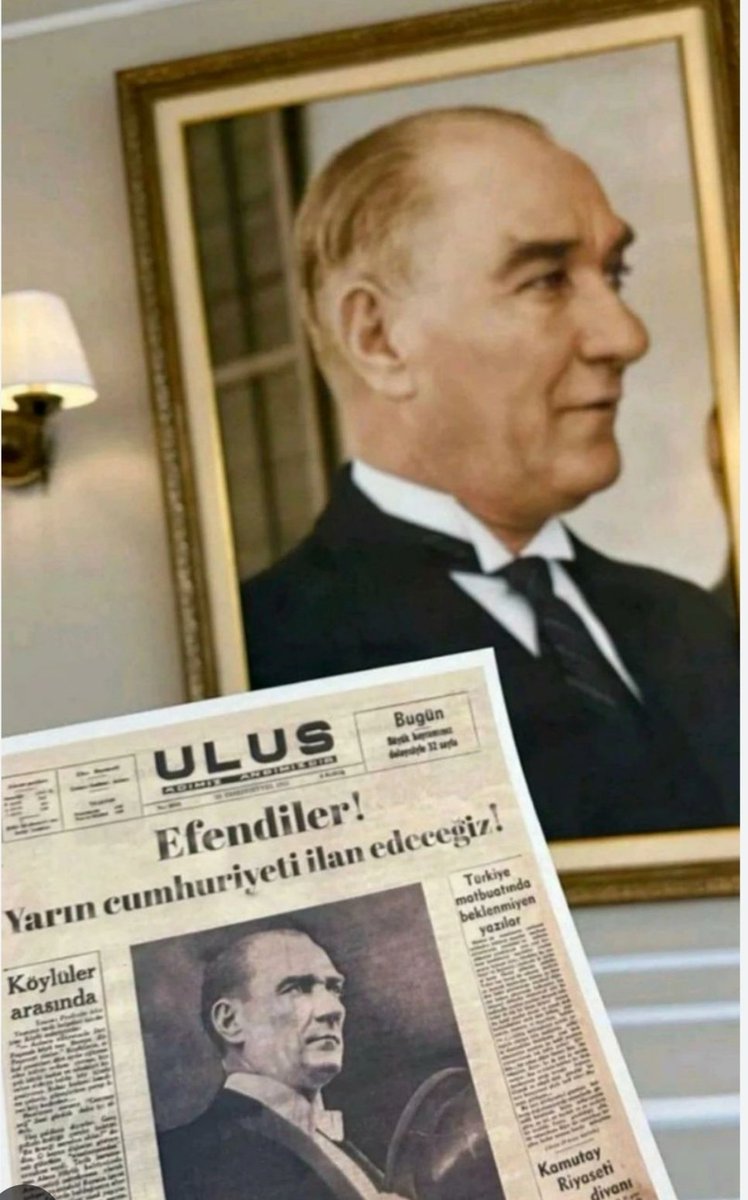 Bu Ülkede bugüne kadar bir tek      
     müjde verildi ; ☆
 
      ☆ 28.10.1923 ☆

“ Efendiler yarın
   CUMHURİYETİ ilan ediyoruz..’’
#29EkimCumhuriyetBayramı 🇹🇷🇹🇷