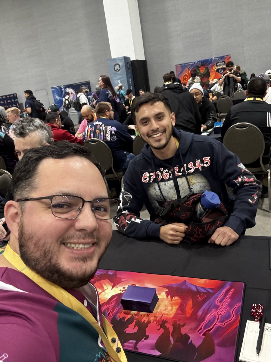Finished the weekend 5-3 but got some things marked off the list like meeting <a href="/LorcanaVillain/">Lorcana Villain</a>! Great weekend with the team, and great finally getting my wife to play competitively. Also got to have a long great conversation with <a href="/DickHBurns/">Dick Burns - TFM</a>!!! Great dude!! <a href="/TSD_Lorcana/">Team Snuggly Duckling</a>