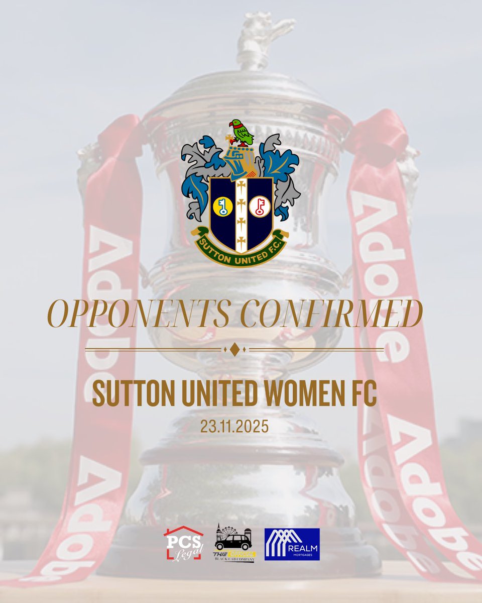 🏆 We have been drawn at home to <a href="/SuttonUtdWomen/">Sutton United Women F.C.</a> in the <a href="/AdobeWFACup/">Adobe Women's FA Cup</a> 2nd Round Proper.

Tie to take place on Sunday 23 November at The Dome Group Stadium.

More details to follow soon

#UpTheBowers