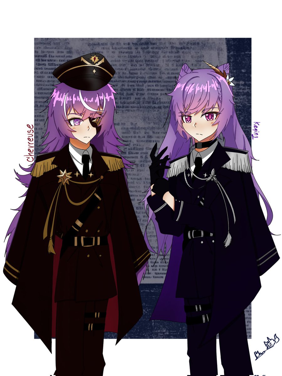 PASSIONPHICHY1's tweet image. The Two Musketeers🔥⚡

#GenshinImpact #Genshinfanart #chevreuse #keqing