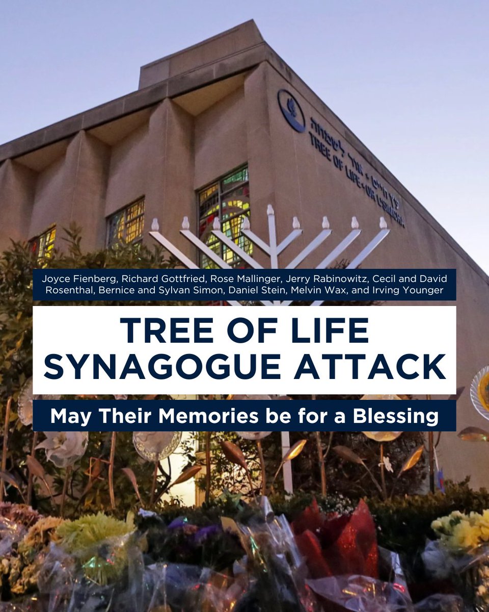 7 years ago, 11 Jews were killed at the Tree of Life Synagogue in Pittsburgh on Shabbat.

They were attacked for being Jews, something that has become all too common.

We mourn but refuse to be broken. We’ll continue to be proud Jews and stand united as one Jewish people.

May