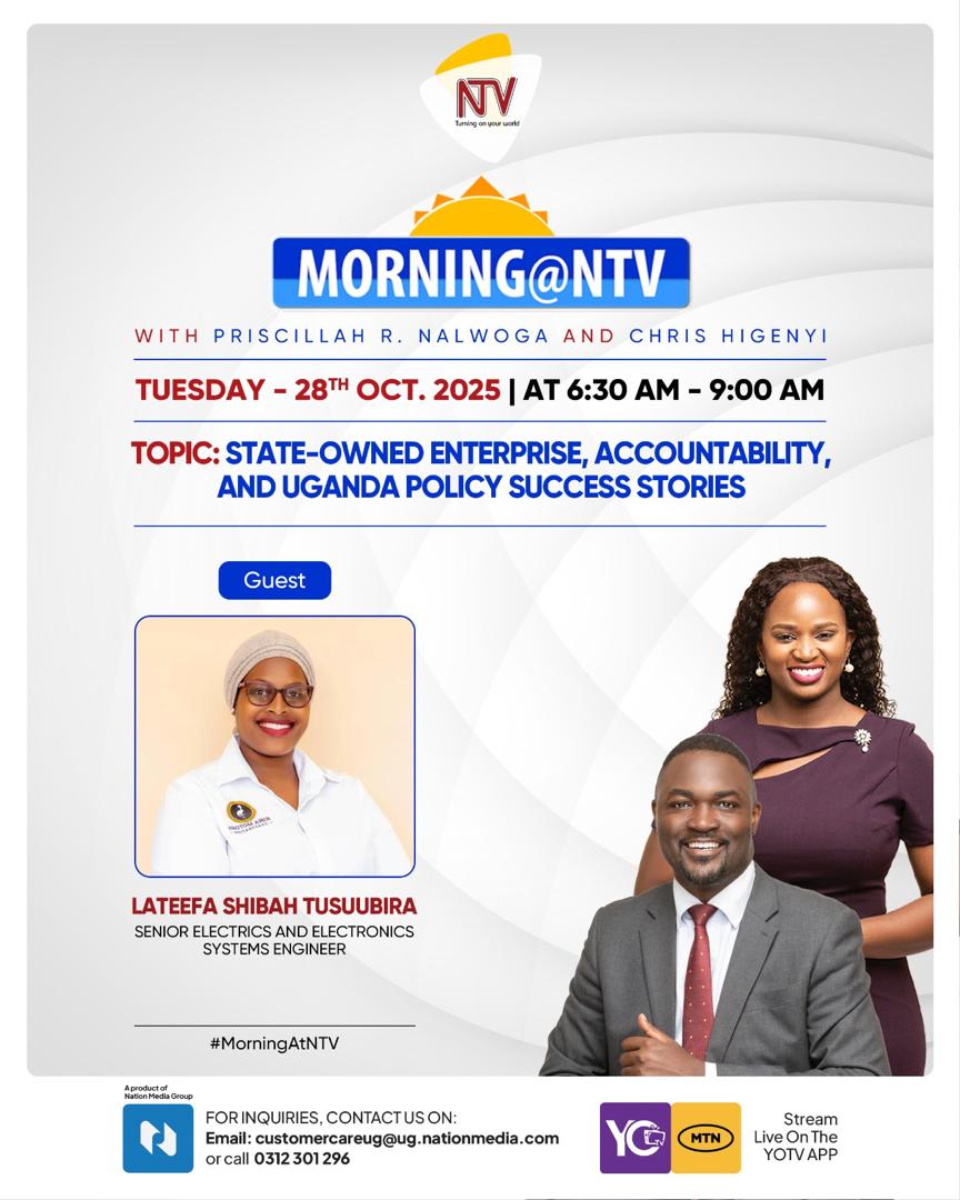 KiiraMotors's tweet image. Catch KMC live on @ntvuganda Morning Show (28th Oct | 6:30–9:00 AM) as we discuss how policy, innovation &amp;amp; governance are powering Uganda’s industrial transformation. 
#emobility #Innovation #MadeInUganda