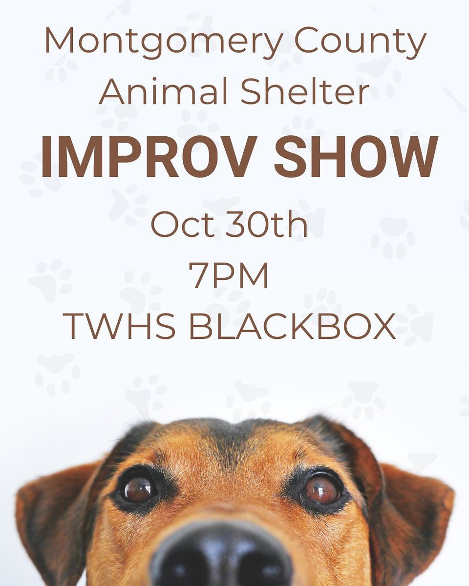 IMPROV SHOW THIS THURSDAY… AND ITS LONGFORM! 

Come to the TWHS senior campus blackbox this Thursday, October 30th at 7 PM With five dollars in hand to see an amazing improv show AND Support the Montgomery county animal shelter!!!