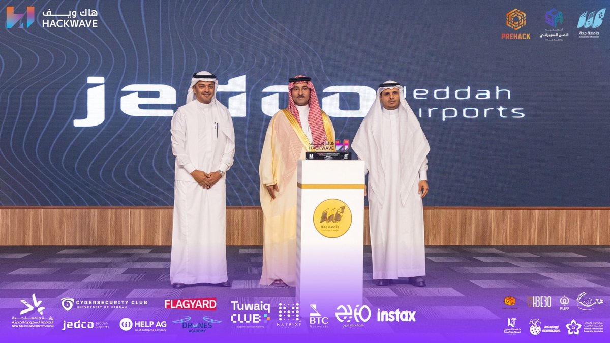 Pre_Hack1's tweet image. جزء من احتفاؤنا بشركاء النجاح الذين أسهموا معنا في تحقيق هذا الحدث التقني المميز،
دعمًا وإيمانًا بقدرات الشباب السعودي في مجالات التقنية والأمن السيبراني 🇸🇦

 شكرًا لكل من كان جزءًا من HackWave 2025 🌊

#جامعة_جدة   #CYCLUB_UJ #Hackwave25 #PreHack