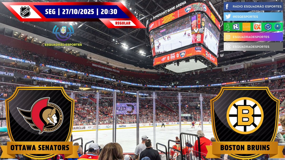 EsqEsportes's tweet photo. NO AR! Em https://t.co/wgHyDIttUE, https://t.co/ZXZxkV110l, ou pelos aplicativos CX Radio, RadiosNet ou da Esquadrão. #NHL #GoSensGo #NHLBruins #BOSvsOTT #WorldSeries #Dodgers #WANTITALL #TORvsLAD #NHLnaEsquadrao #WSnaEsquadrao https://t.co/pQCACD13r8