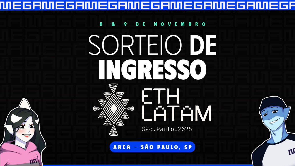 MEGA Sorteio de Ingresso ETH Latam!

SORTEIO INSANO ROLANDO AGORA DE 1 INGRESSO PARA A ETH LATAM! COMO PARTICIPAR? COMO GARANTIR O INGRESSO? TUDO ABAIXO 👇

Como participar do sorteio:
  
➧ Curta e Reposte este post.  
➧ Siga <a href="/megadaobr/">Mega</a> e @ETHLatam!  
➧ Marque DOIS amigos que