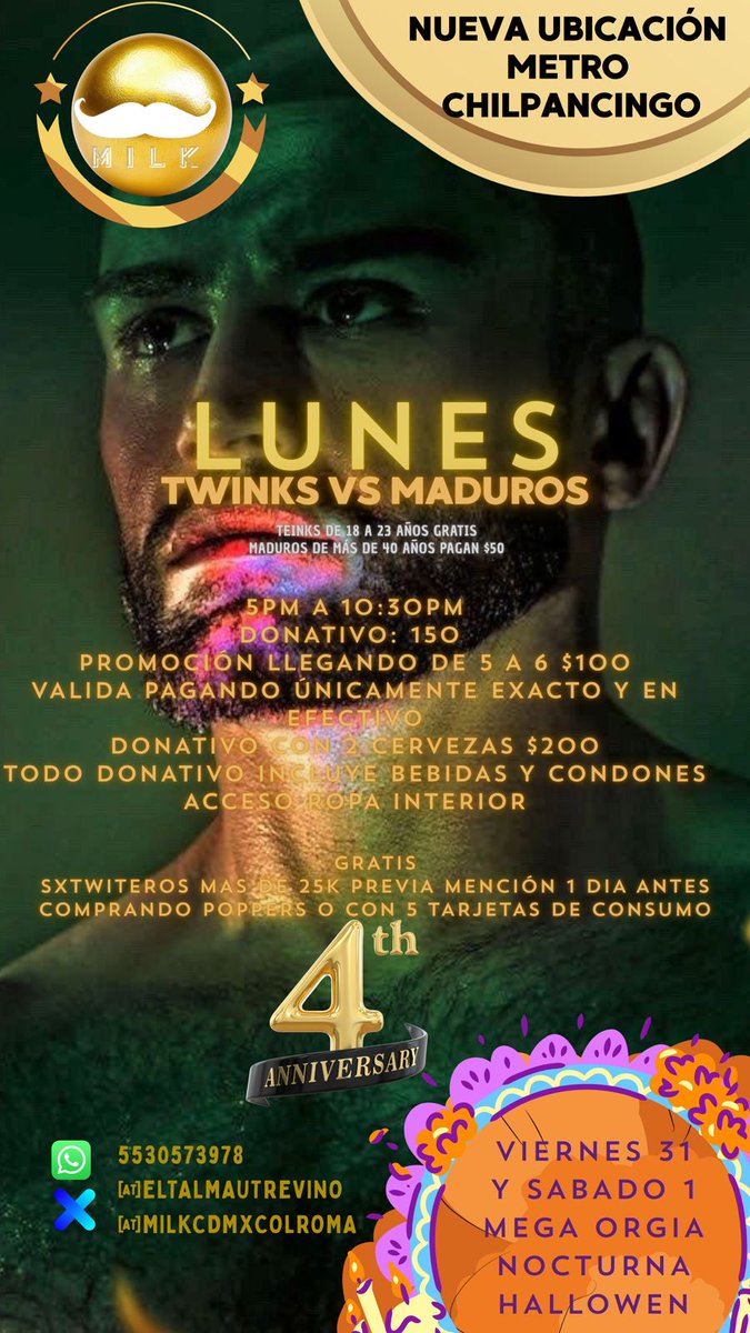 MILKCONDESACDMX's tweet photo. 📌 NUEVA UBICACIÓN 🚇 METRO Y METROBUS  CHILPANCINGO

🌵 LUNES DE MADUROS Y TWINKS

🌶️ INAGURAMOS VIERNES Y SABADOS 🌚 NOCTURNOS

🎖️VIERNES  Y SÁBADO DOBLE ORGIA TARDE Y NOCTURNO

🔄RT Y PARTICIPA EN CORTESIA
TREVIÑO https://t.co/CrBk1HxZQw https://t.co/rJ9DfiTGz7