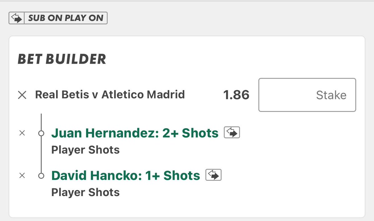🔍 Hernandez 1.5 Shots &amp; Hancko 0.5 Shots @ 1.86 

✍🏻 Hernandez leads the line for Betis &amp; is a prolific shooter for the Spanish side. 

Across his last 30 matches he’s averaging well over 3 shots per game &amp; hits this line consistently, including against the likes of Barcelona &amp;