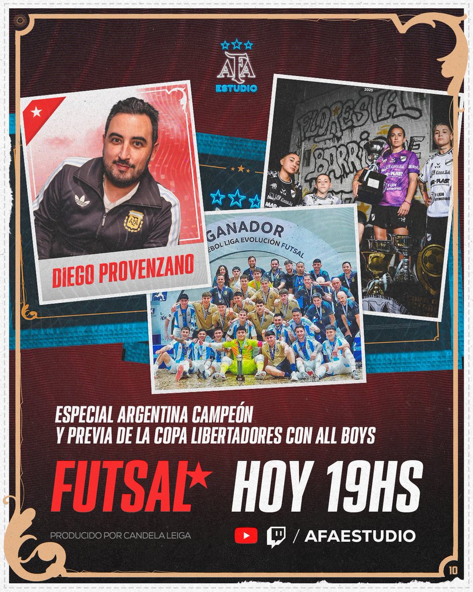 AFAestudio's tweet image. AFA ESTUDIO FUTSAL

ESPECIAL ARGENTINA EN LIGA EVOLUCIÓN

ALL BOYS, A LA LIBERTADORES FEMENINA

HOY 19:00 HS.