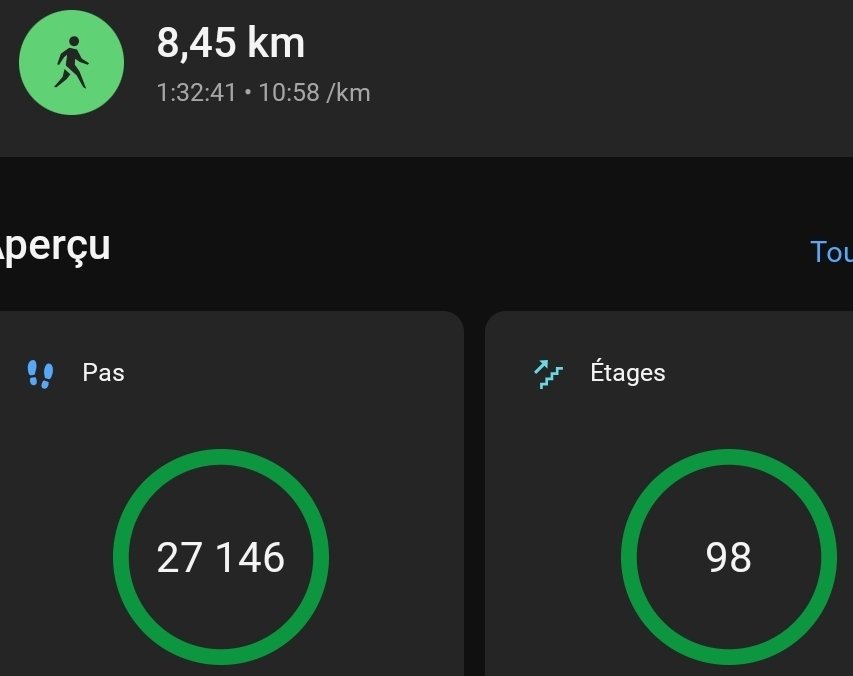 Mes pas et activités du jour 💫 <a href="/Lucy51602801/">Lucy coco</a> <a href="/yoelegicorrer1/">#Yoelegícorrer</a> #YoElegiCorrer #garmin #fenix7xSolar #sportludo @garminfrance @garmin #maigrir #sport #instafitness #athlete #marche #marcheur #courreur #instamood #yoelegicorrer #fitness #fit <a href="/yoelegicorrer/">#ElegiCorrer</a> #semimarathon