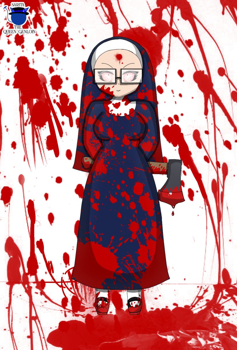SayloinRiki's tweet photo. Psycho Nun-Chuck killer 
✝️😈☠️🪓🩸✨🖤
.
#vicious6 #minions2 #minions2theriseofgru #nunchuck #psychokiller #psychonun #axekiller #nunshabit #nungirl #eyestrain #squareglasses #horror #crazy #tracingart #fixingart #changingart #digitalart #animeart #slimart #killerart #bloodart https://t.co/eP22zUakTe
