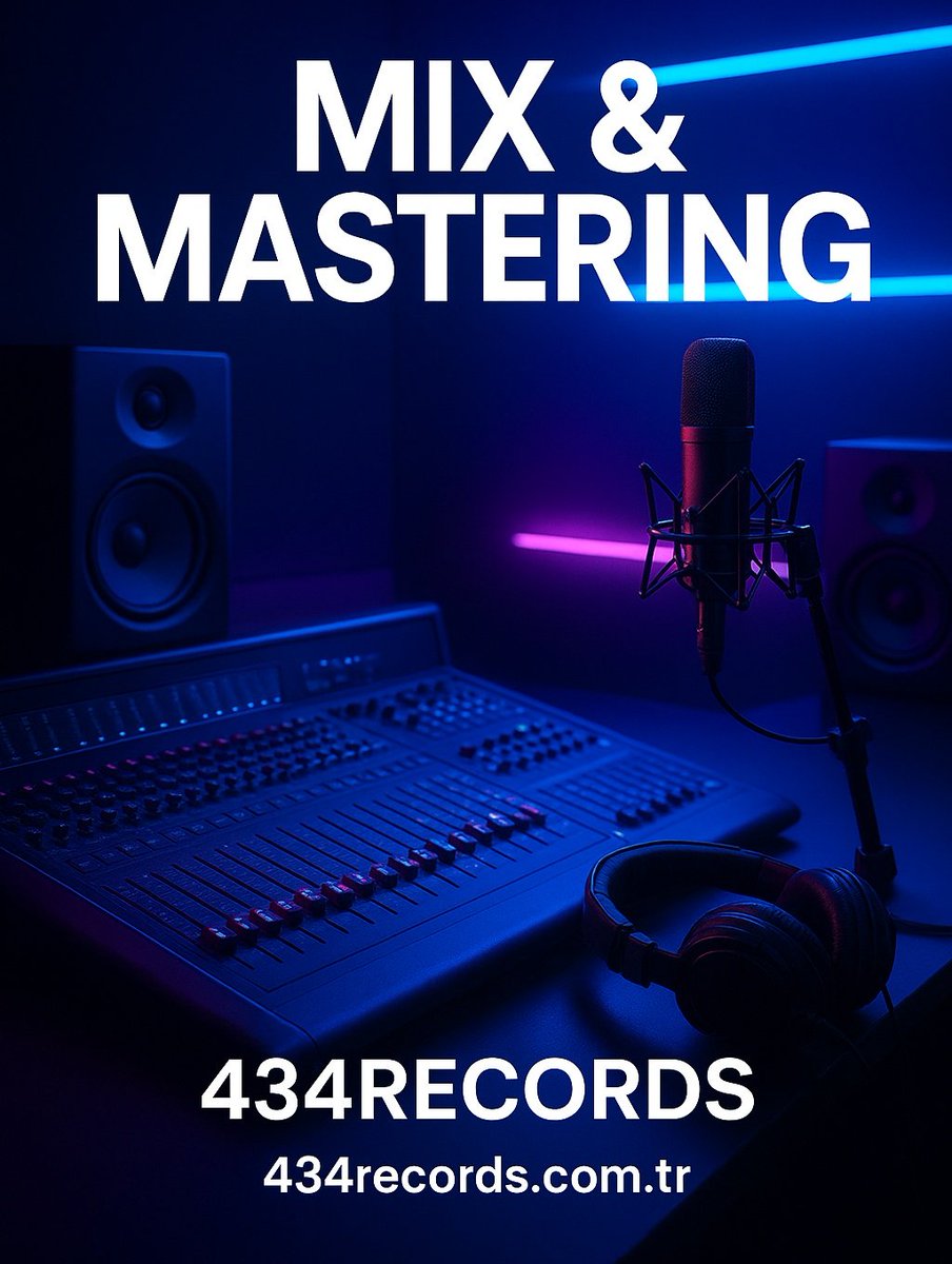 434Records's tweet photo. 434Records Mix & Mastering
Mix: Şarkını ham halden dinlenebilir bir eser hâline getiriyoruz. Sesleri dengeliyoruz.
Mastering: İşte son dokunuş! Şarkının enerjisini, ses seviyesini optimize ediyor ve her platformda profesyonel duyulmasını sağlıyoruz.
#434records https://t.co/ubdf9u2nIM