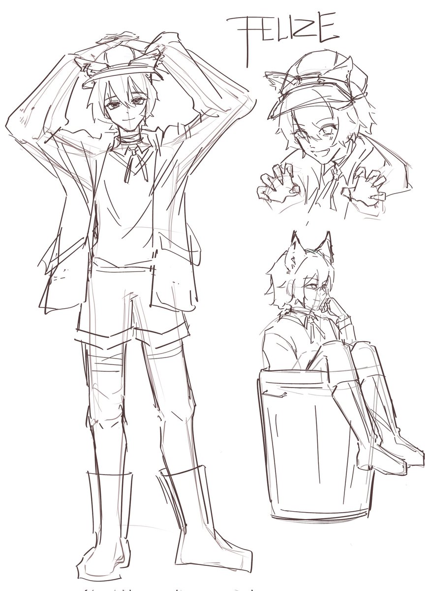 Felize Character Sheet sketch

#ocart #drawing #felize #fox #mootstwt