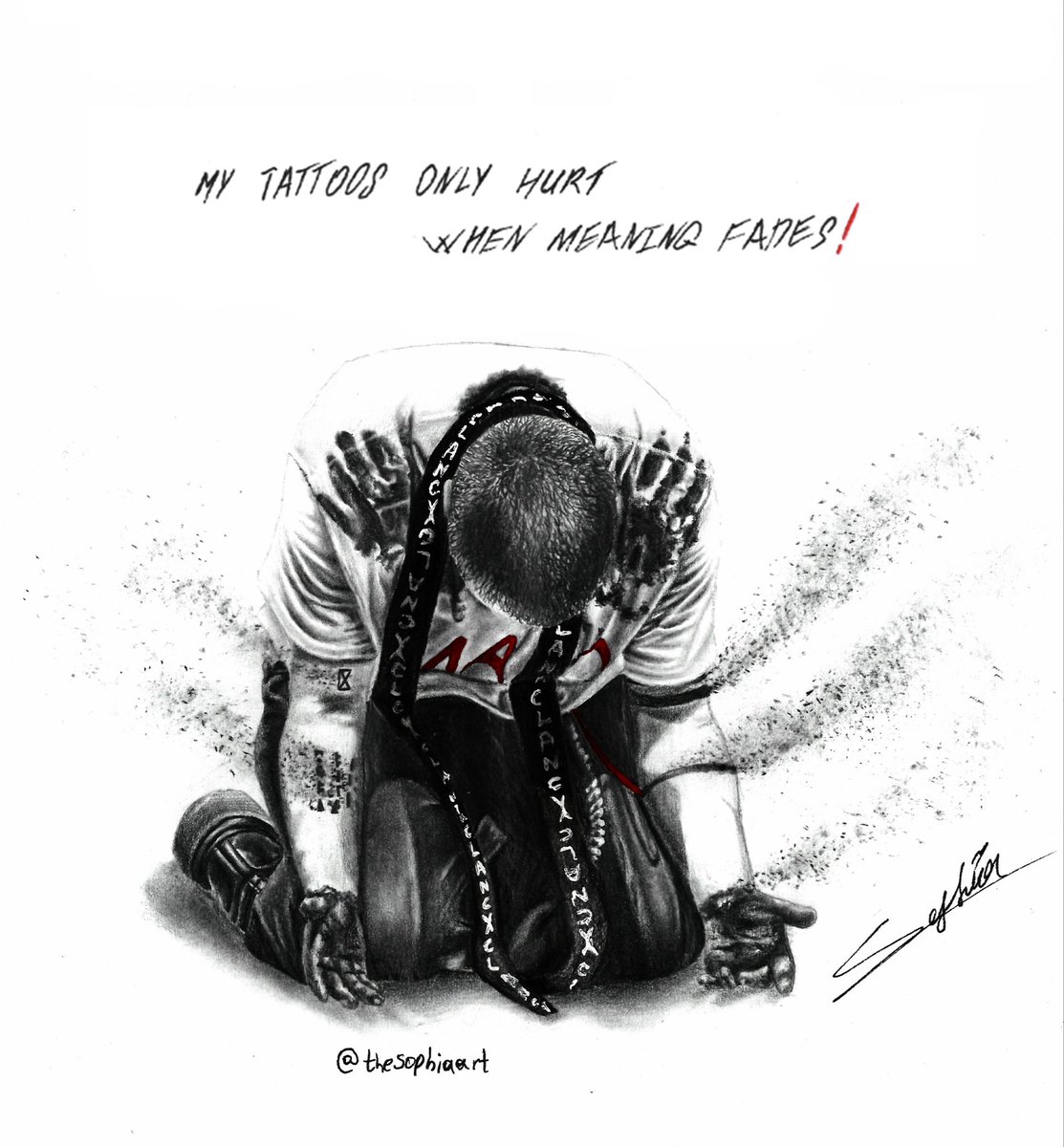 “My tattoos only hurt when meaning fades”
Center mass 
#cliqueart #twentyonepilots #breach #tylerjoseph