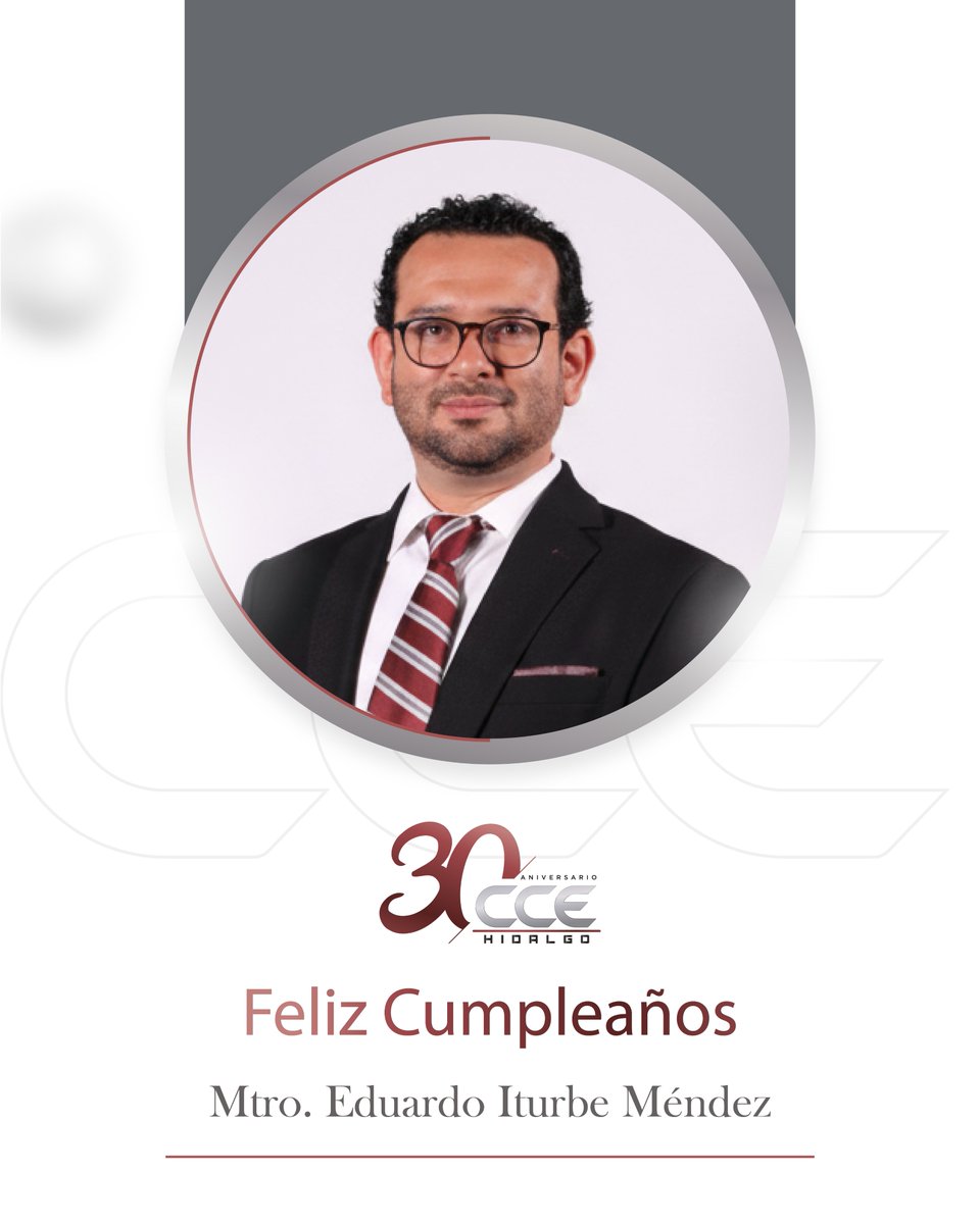 Reciba un cordial saludo en su día, Mtro. Eduardo Iturbe Méndez. Que este nuevo ciclo que inicia esté lleno de éxitos personales y profesionales. ¡Feliz cumpleaños, le deseamos lo mejor!