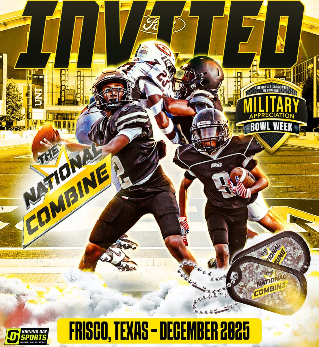 Blessed 🙏 to receive an official invitation to the #TheNationalCombine thank you <a href="/GregCooperUSA/">Sr. Nat’l Director | Military Appreciation Bowl</a> <a href="/USArmyBowl/">Military Appreciation Bowl Week</a> <a href="/SDSports/">Signing Day Sports</a>

<a href="/OcalaPreps/">Ocala Preps</a> <a href="/TCCelticsFB/">Trinity Catholic Celtics Football</a> <a href="/coach_ecullen/">Eoghan Cullen</a> <a href="/CRaineySpeed/">Chris Rainey</a> <a href="/JustinBull72/">Justin bullock</a> <a href="/JohnGarcia_Jr/">John Garcia, Jr.</a> <a href="/arman_paige/">Arman Paige</a> <a href="/Andrew_Ivins/">Andrew Ivins</a> <a href="/AP_Writess/">Allen Pettigrew</a> <a href="/adamgorney/">Adam Gorney</a> <a href="/Rivals/">Rivals</a> <a href="/247recruiting/">247Sports Recruiting</a>