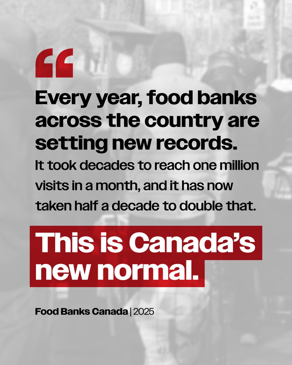 PierrePoilievre's tweet image. Hunger.
It should NEVER be the new normal.
But inflationary Liberal taxes & spending have made it so.
You don’t have to live like this.
Sign on for affordable food in an affordable budget: conservative.ca/cpc/an-afforda…