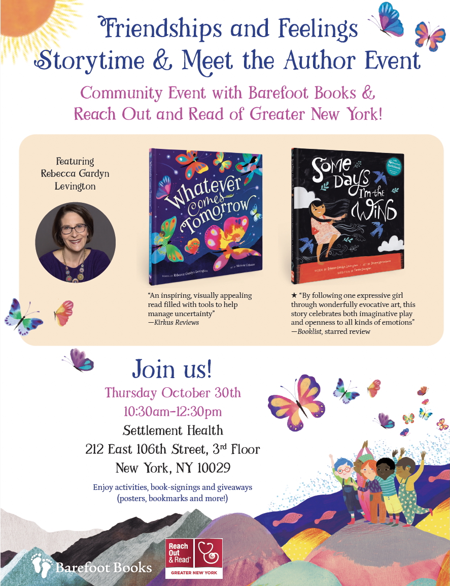 WriterRebeccaGL's tweet photo. NEW YORKERS! Please join me THIS THURSDAY 10/30 for a storytime event w Barefoot Books &amp; @reachoutandread! 🎉🥰 Hope to see you there! https://t.co/GtyMukStpL