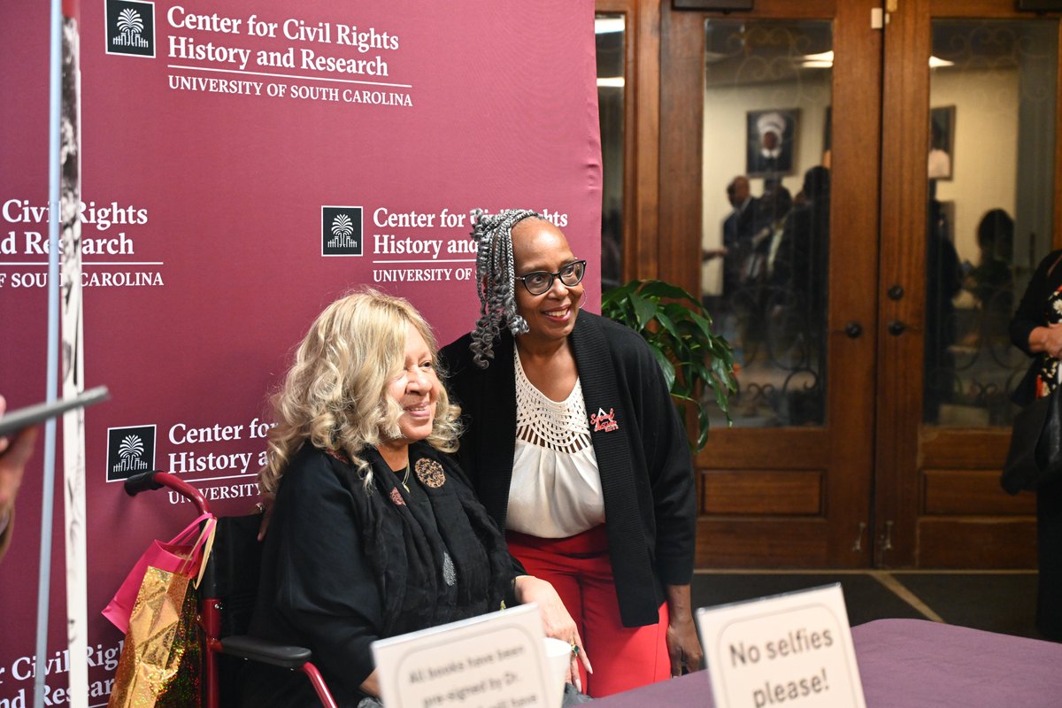 UofSCCRC's tweet photo. Hosted in partnership with All Good Books, the event honored a lifelong commitment to justice, education, and service.

Thank you to our community for coming out and helping us honor this remarkable moment in South Carolina history. (4/4) https://t.co/uVcKBUJumz