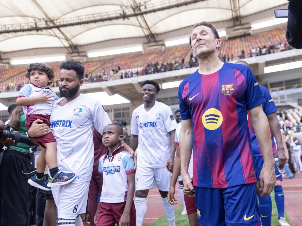 Constrix's tweet photo. An incredible moment for us at @constrix_nig, sponsoring the African Legends Team against the Barcelona Legends at the Abuja International Stadium. As official partners with the Attom Foundation, we are proud to keep empowering communities and celebrating greatness. https://t.co/26TMPLqDFL