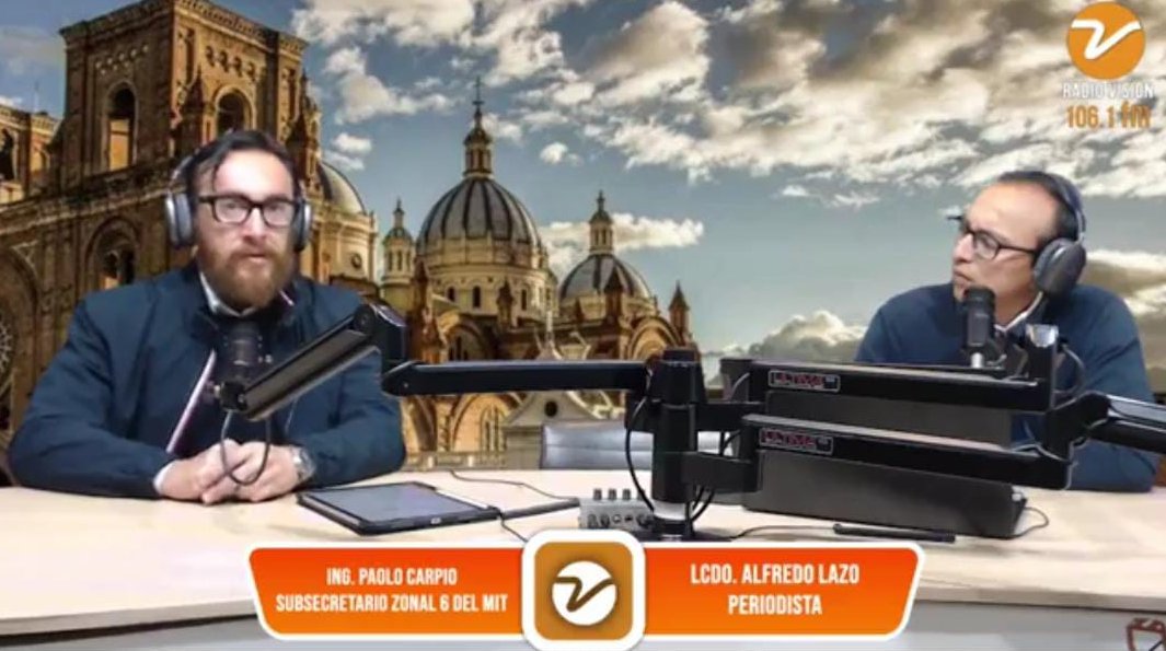 #MITEnMedios | El subsecretario @PaoloCarpioA informó en <a href="/radialvision/">Radio Visión 106.1FM</a>, <a href="/magicafmecuador/">Maggica Fm Ecuador</a> y <a href="/UNSIONTV/">UnsionTV</a>  sobre el proceso de licitación para la rehabilitación de la vía Cuenca–Molleturo–El Empalme.

✅ Destacó además los avances en la construcción del distribuidor de tráfico